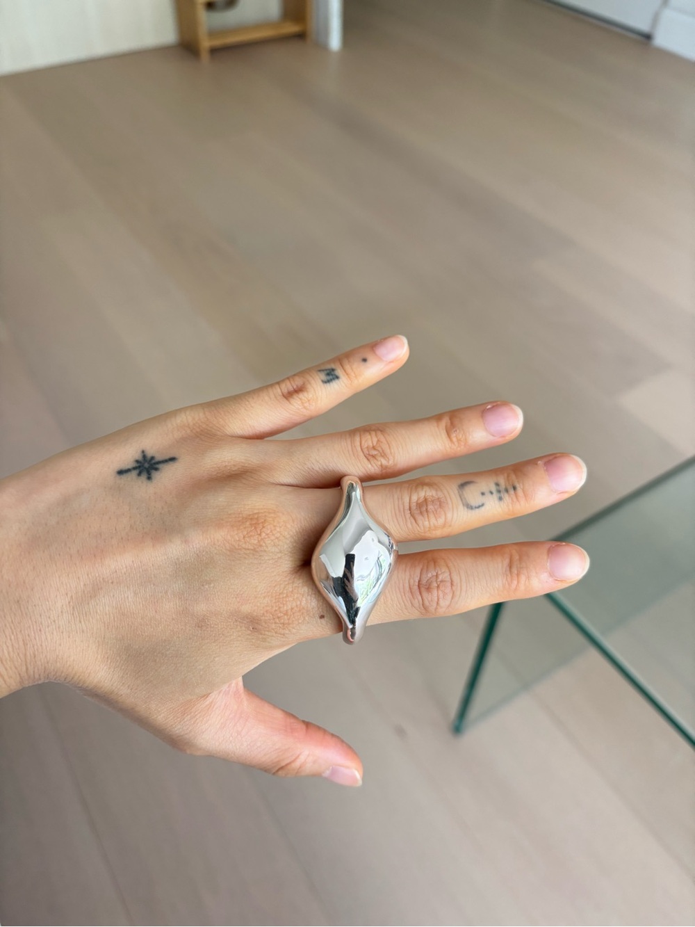 COS Polished Silver Sculptural Ring - Picture 2 of 3
